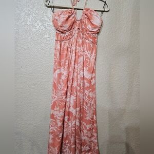 H&M Strapless Coral Floral Dress
